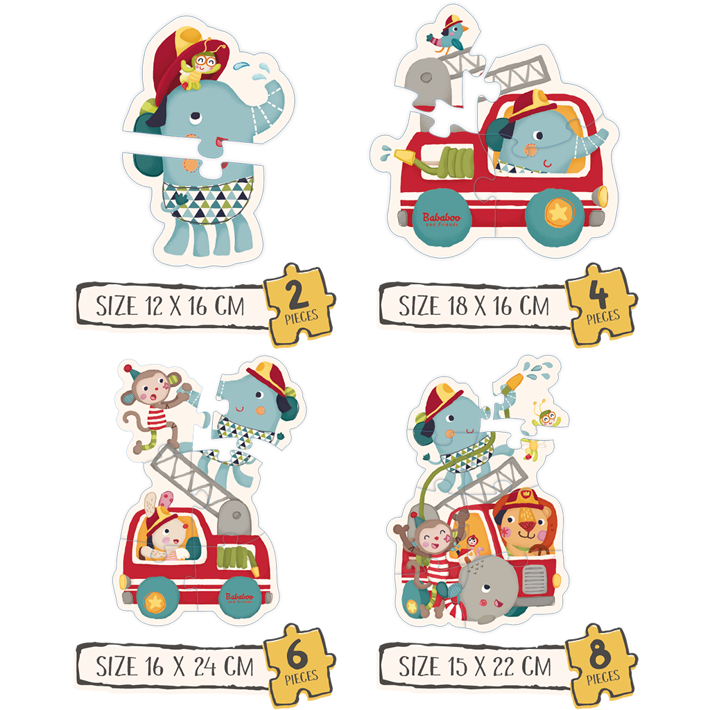 Puzzle de personnages "Opération pompiers de Lolo"
