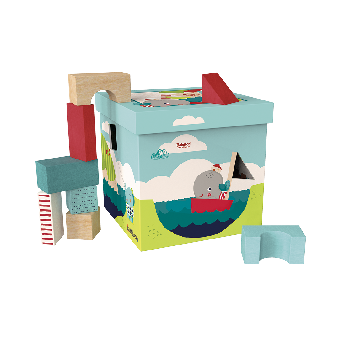 Babablocks de construction en bois "Baleine Vilma"
