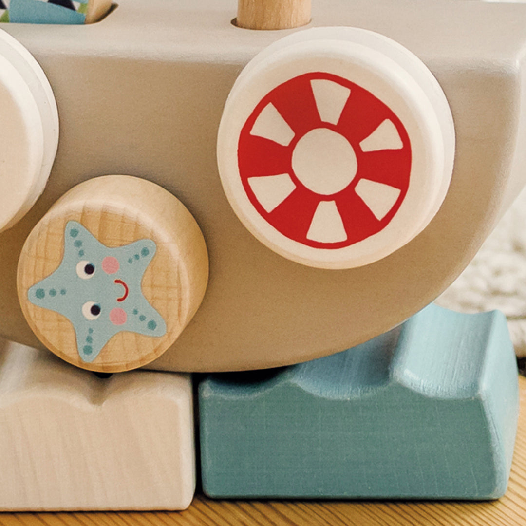 2-en-1 Jouet à empiler "L'amusante voiture-bateau de Lolo"