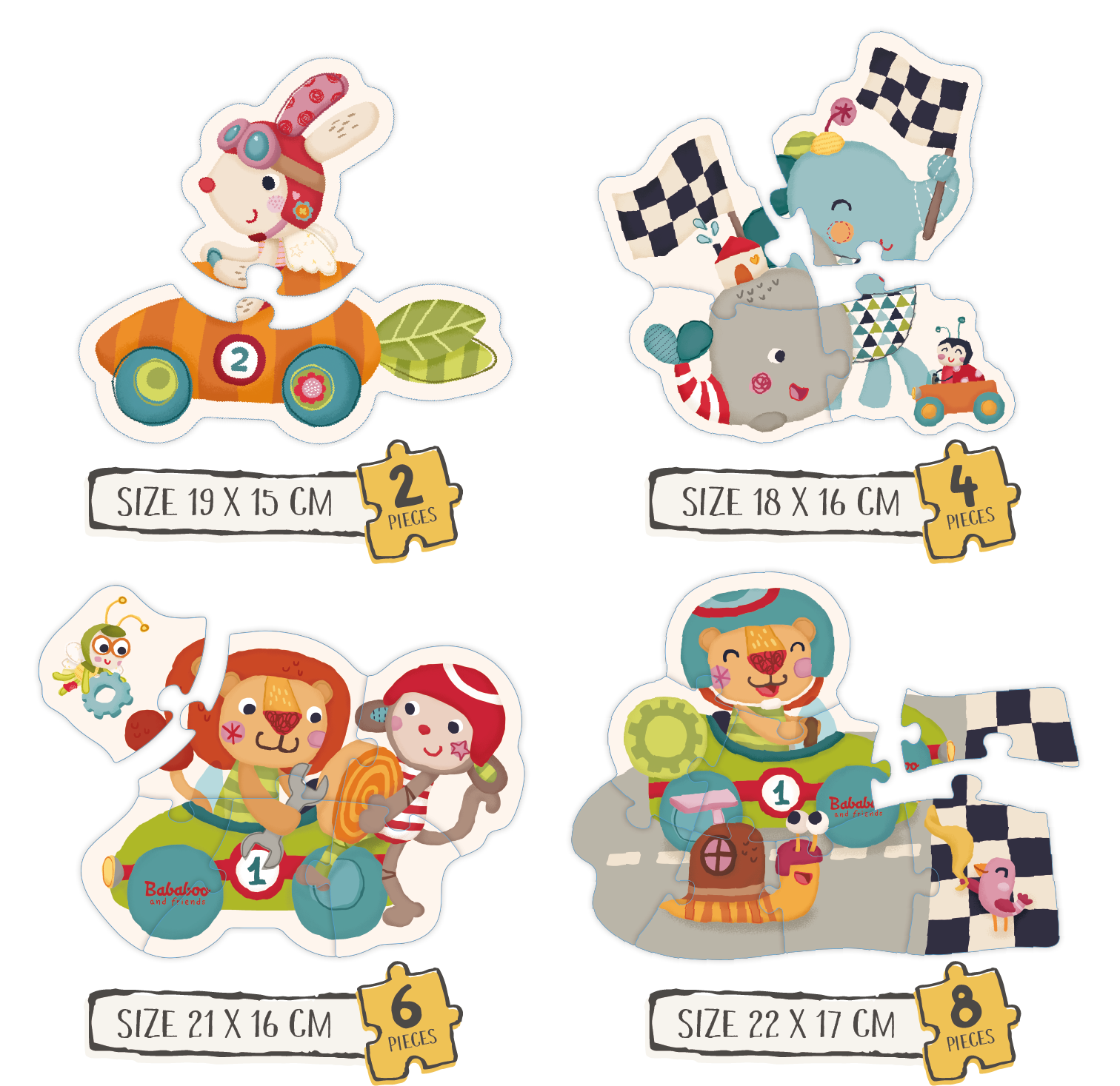 Puzzle de personnages "La course de Bababoo"