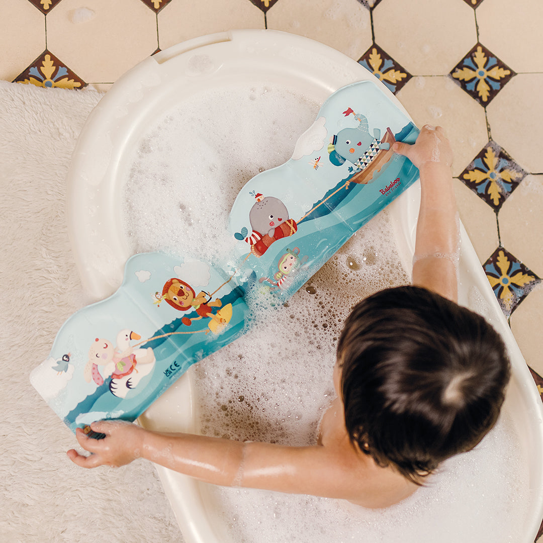 Livre de bain accordéon "Jeux dans l’eau avec Capitaine Lolo !"