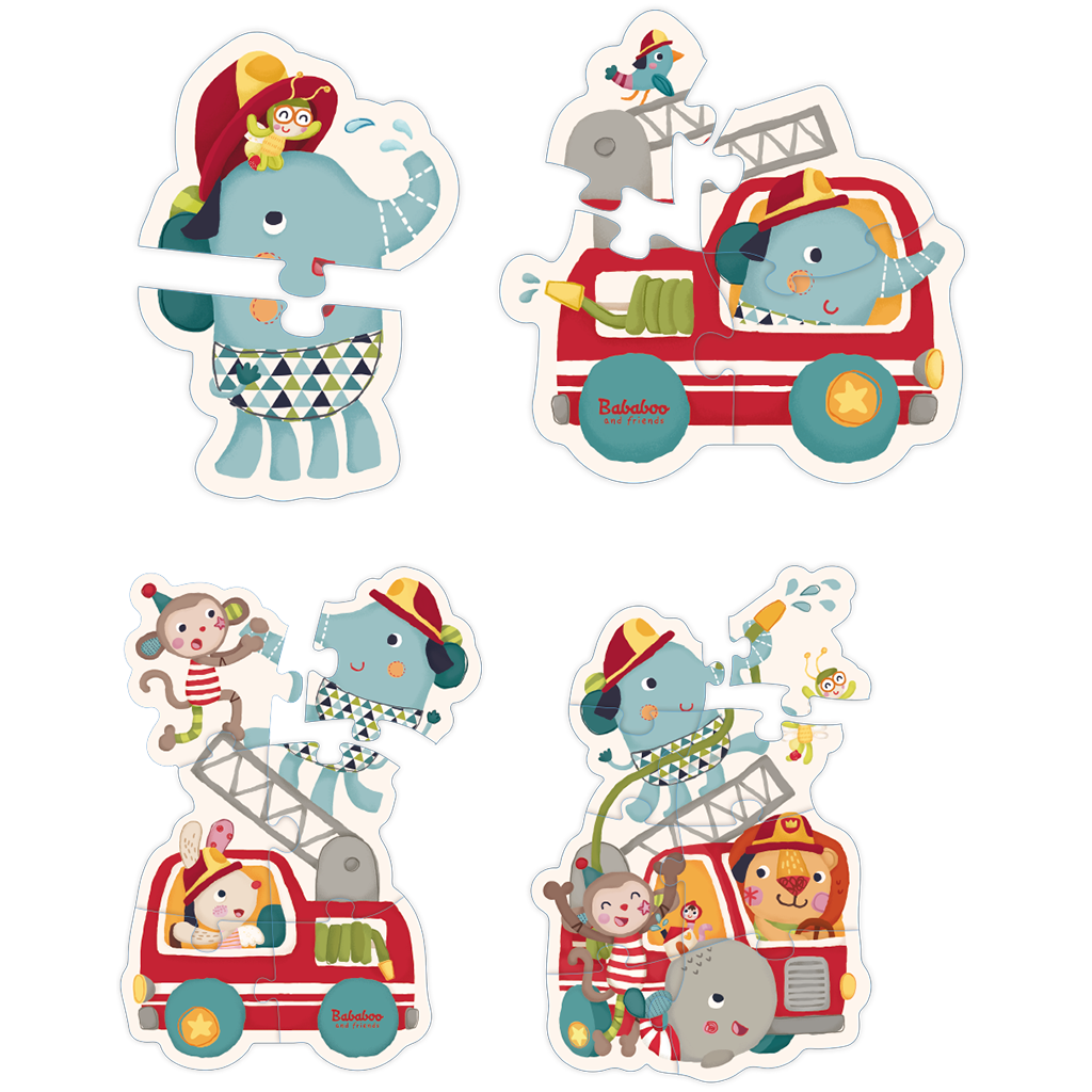 Puzzle de personnages "Opération pompiers de Lolo"
