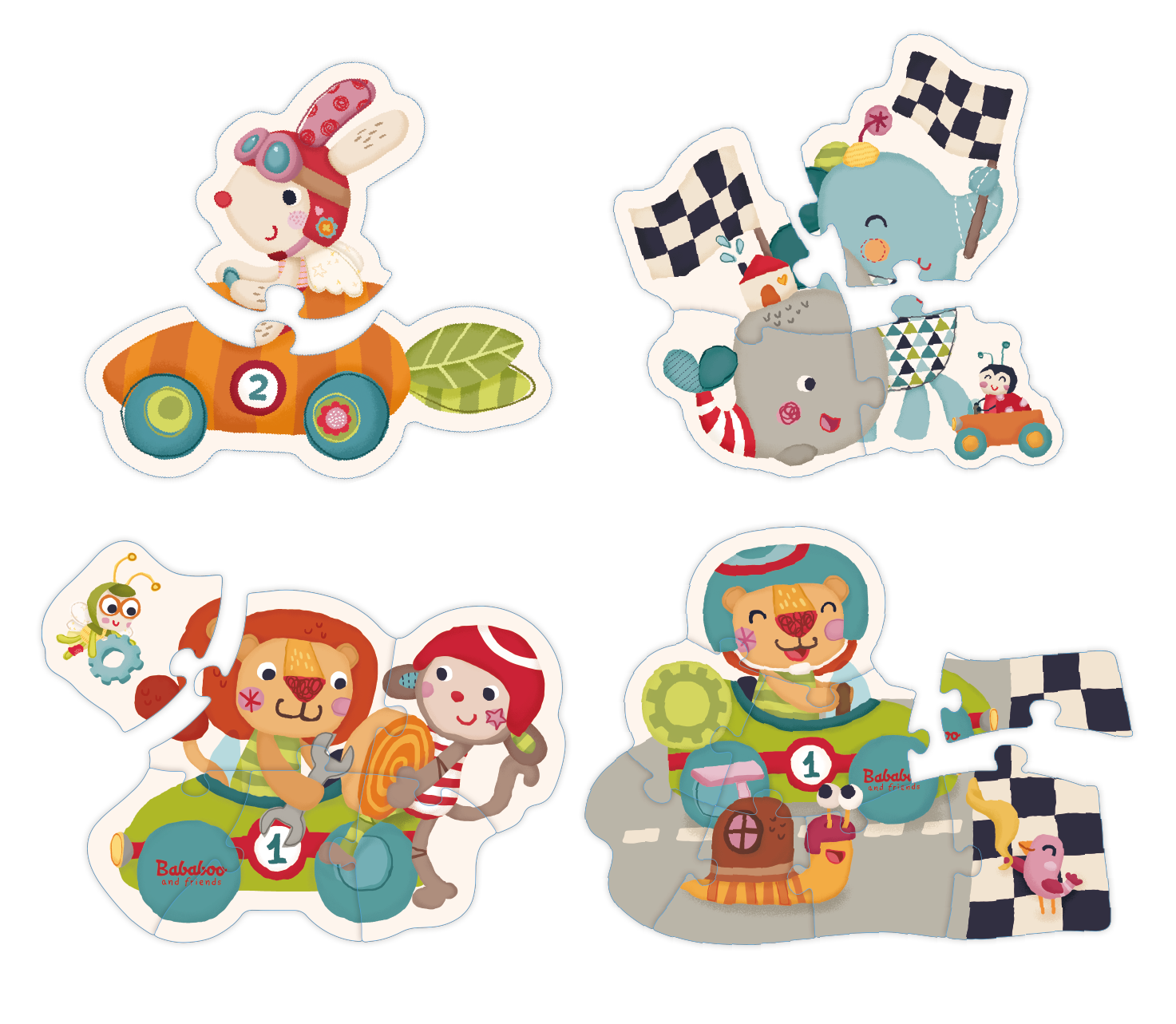 Puzzle de personnages "La course de Bababoo"