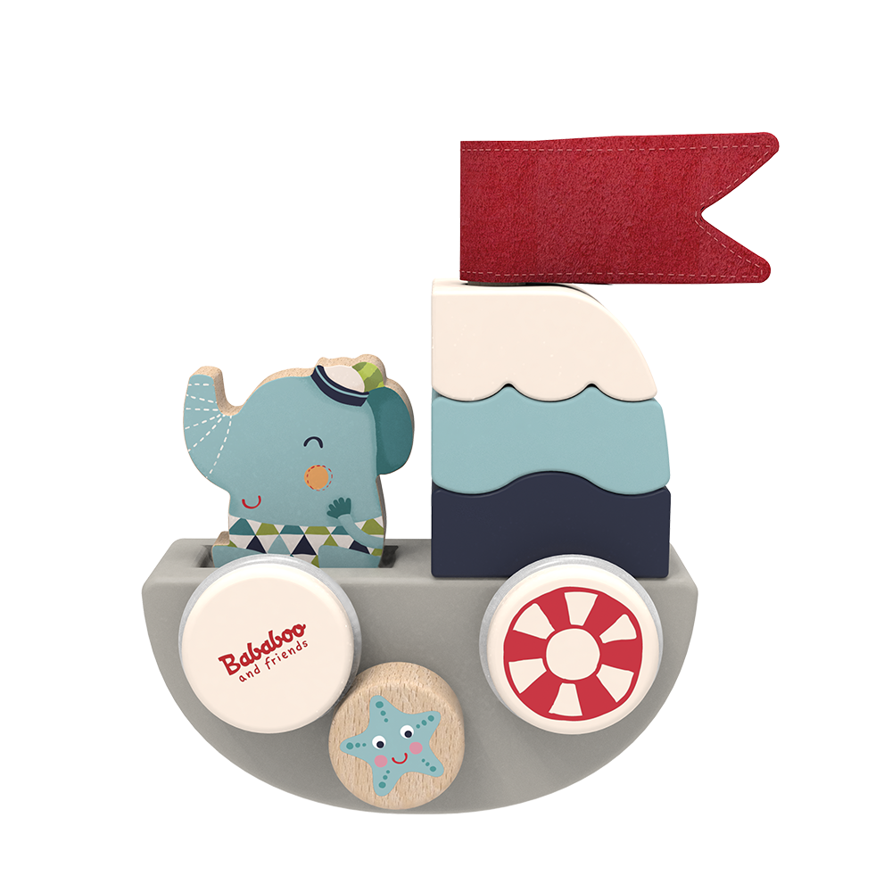 2-en-1 Jouet à empiler "L'amusante voiture-bateau de Lolo"