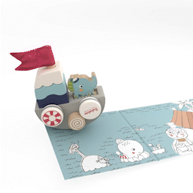 2-en-1 Jouet à empiler "L'amusante voiture-bateau de Lolo"